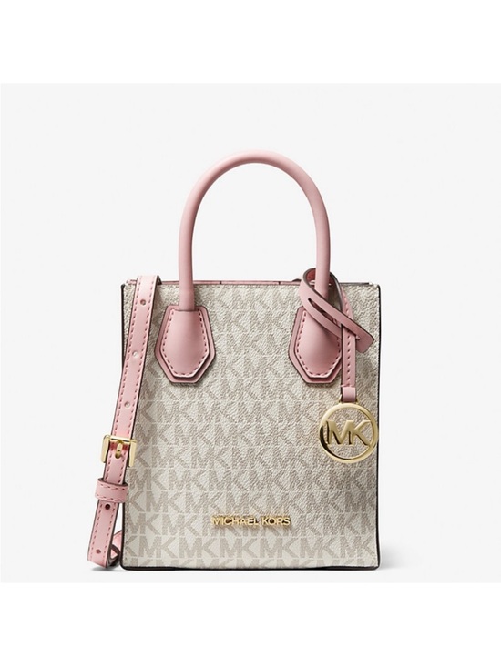 Michael Kors Handbags - Michael Kors Mercer Extra-Small Logo and Leather
Crossbody Bag Powder Pink